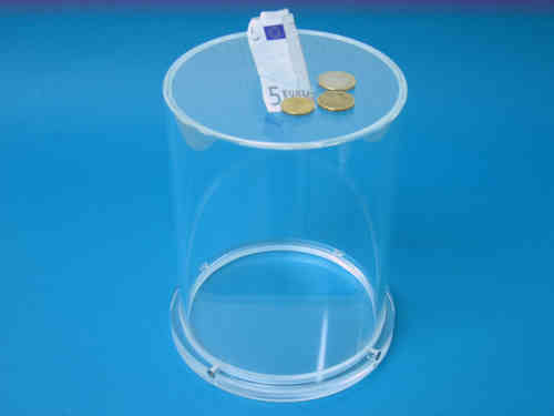 Spendenbox/Losbox/Spardose aus Acrylglas-Rohr ø15cm H:20cm