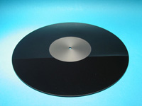 PLEXIGLAS® Plattentellerauflage schwarz-glänzend Labelaussparung