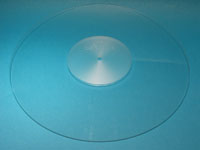 PLEXIGLAS® Plattentellerauflage farblos Labelaussparung 2 mm