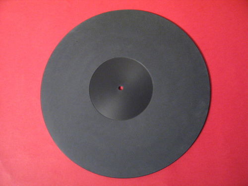 PLEXIGLAS® Plattentellerauflage schwarz-geschliffen Labelaussparung 2 mm ø300 mm