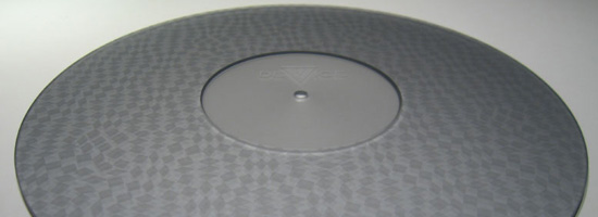 ACRYLIC TURNTABLE MAT TEXTURED grey with label recess