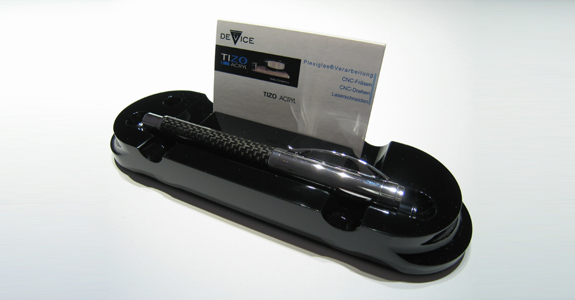 Fountain Pen Holder / Ballpoint Pen Holder black high-gloss for business cards