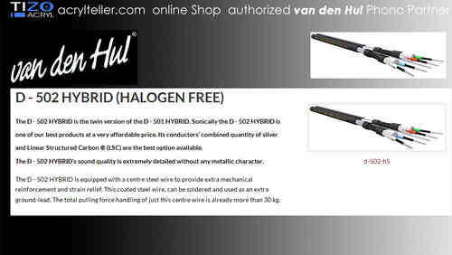 van den Hul | D-502 HYBRID (Halogen Free) Set RCA-TAC | Phono Cable
