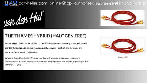 van den Hul | The THAMES HYBRID (Halogen Free) Set RCA | Phono Cable
